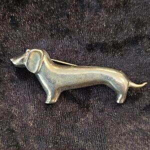 Silver Dog Brooch